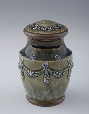 Lot 284 - Royal Doulton, a stoneware money box,...