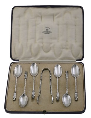 Lot 244 - A George V cased set of silver spoons, by...