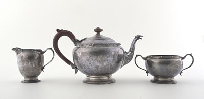 Lot 228 - A George VI silver three-piece tea service, by...