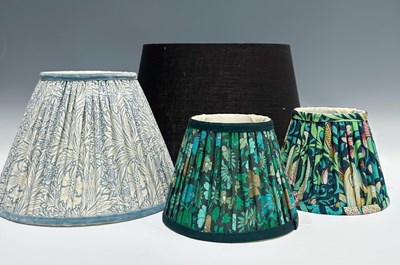 Lot 177 - Four small lampshades, two William Morris...