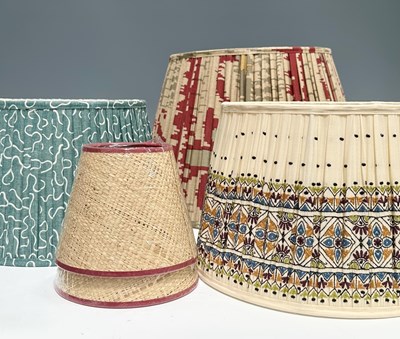 Lot 176 - Five assorted lampshades three with bock...