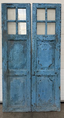 Lot 869 - Two late 19th/early 20th, part glazed doors...