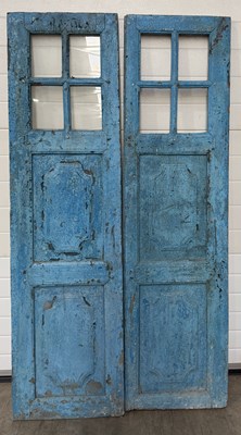 Lot 870 - Two late 19th/early 20th, part glazed doors...