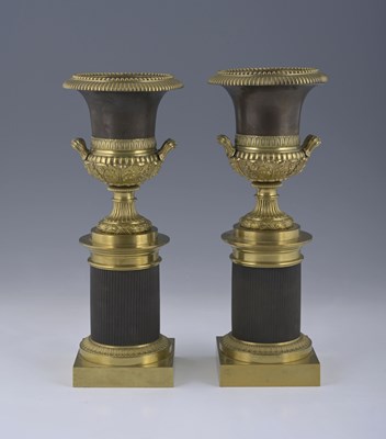 Lot 141 - A pair of 'Grand Tour' classical bronze/gilt...