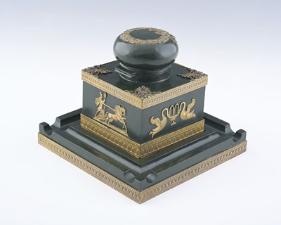 Lot 642 - A toleware ink stand, French, early to mid...