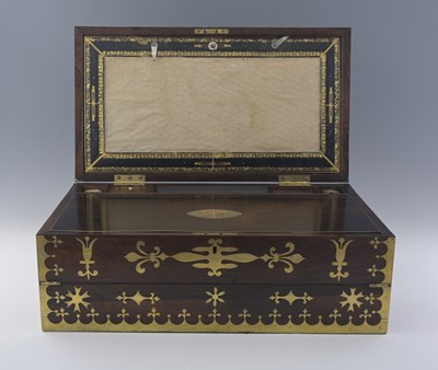 Lot 656 - A Regency rosewood writing slope, circa 1820,...
