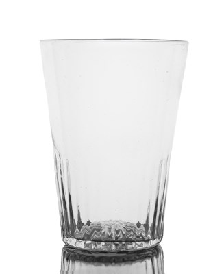 Lot 694 - An Anglo Irish part moulded glass celery vase...
