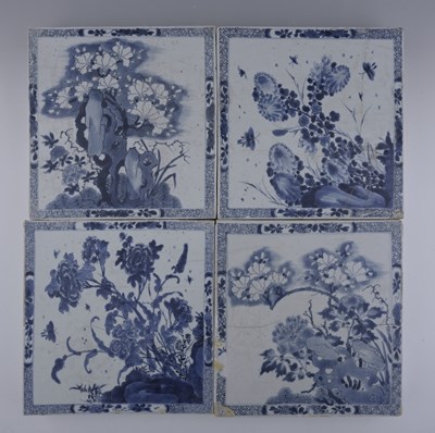 Lot 147 - Four Chinese blue and white porcelain block...
