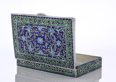 Lot 49 - An Eastern silver-coloured metal and enamel...