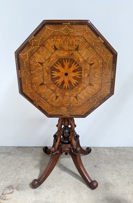Lot 859 - A 19th century English octagonal, tilt-top,...