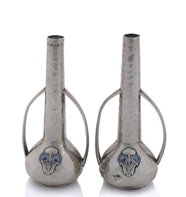 Lot 287 - A pair of Edwardian Art Nouveau silver and...