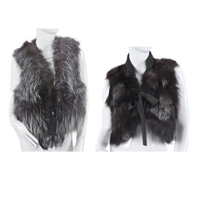 Lot 634 - Two silver fox fur gilets.