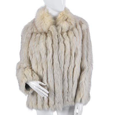 Lot 607 - Gladys Whitaker, a blue box fur jacket.