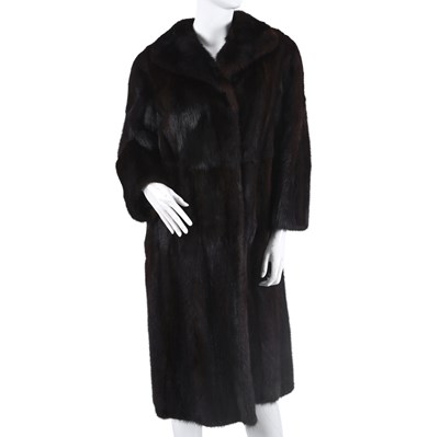 Lot 627 - Black Excellent Mink, a dark ranch mink coat.