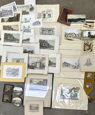Lot 609 - Two early 19th century ink wash and pen...