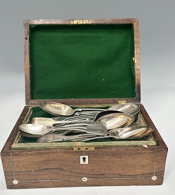 Lot 294 - Assorted crested, fiddleback, silver plate...