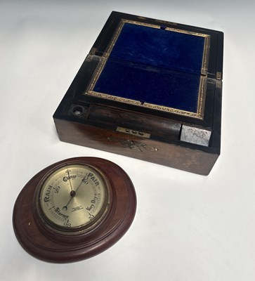 Lot 295 - A 19th century walnut writing slope with blue...