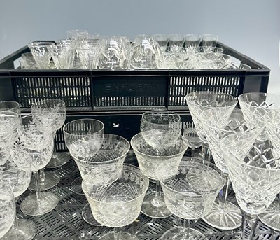 Lot 57 - A collection of clear glasses to include:...