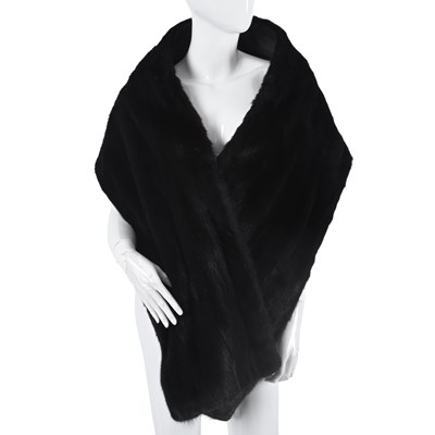 Lot 638 - A long dark ranch mink scarf.