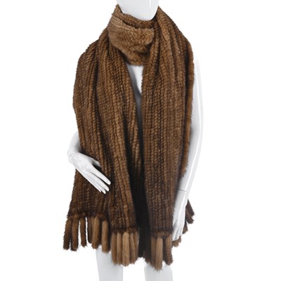 Lot 635 - Two woven mink scarves.