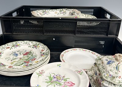 Lot 9 - A 19th century Spode transferware part dinner...