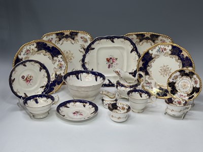 Lot 2 - A part Coalport 'Batwing tea service in cobalt...