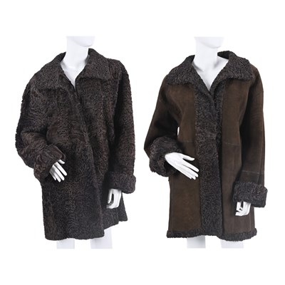 Lot 600 - Zandra Rhodes, a reversible shearling coat.