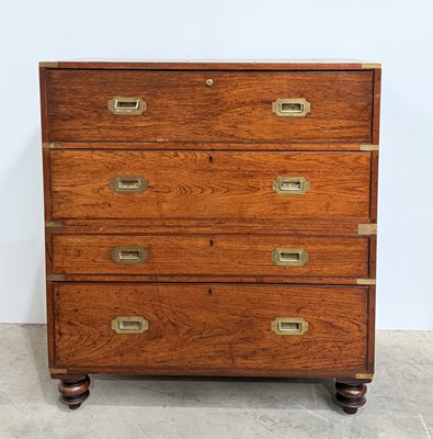 Lot 782 - A 19th century teak and camphor, brass bound,...