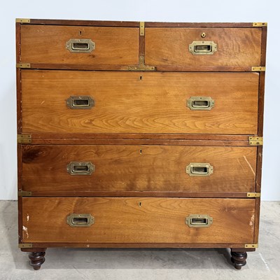Lot 771 - A 19th century camphor wood, brass bound...