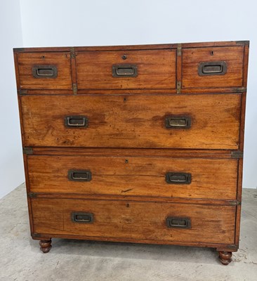 Lot 772 - A 19th century camphor wood, brass-bound...
