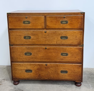 Lot 779 - A 19th century mahogany, brass bound military...