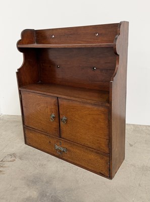Lot 762 - A late 19th century wall hanging mahogany wall...