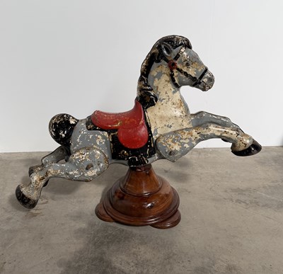 Lot 825 - Unique scratch built rocking horse, likely a...