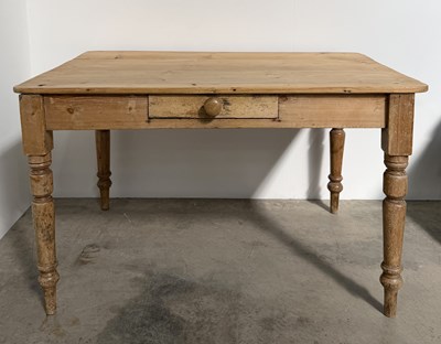 Lot 864 - A Victorian pine farmhouse table, late 19th...