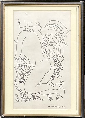 Lot 605 - A female nude, in the style of Henri Matisse,...