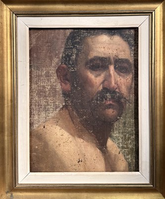 Lot 648 - A 19th century bust portrait of of moustacioed...
