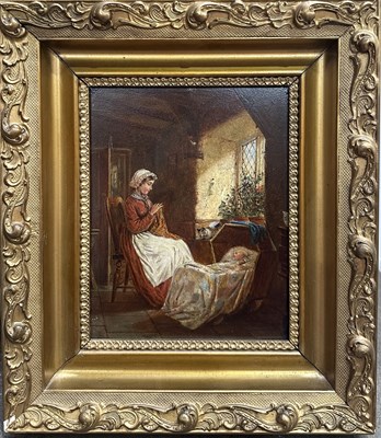 Lot 627 - A 19th century cottage interior scene, 'The...