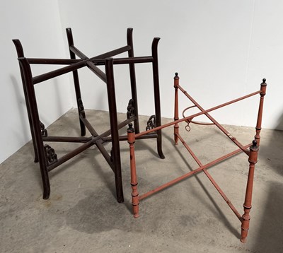 Lot 826 - A 20th century rosewood folding base, with six...