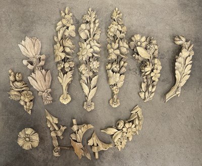 Lot 83 - A collection of decorative carved wood foliate...