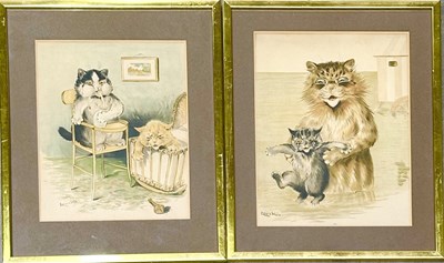 Lot 642 - Louis Wain (British, 1860-1939), two...