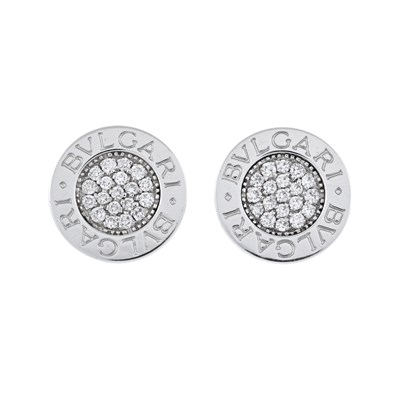 Lot 130 - Bulgari, a pair of Bulgari Bulgari brilliant-cut diamond stud earrings