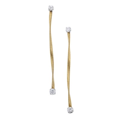 Lot 42 - Marco Bicego, a pair of Goa brilliant-cut diamond drop earrings