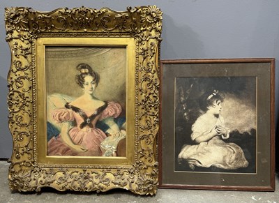 Lot 614 - A 19th century water colour painting of 'Mrs...