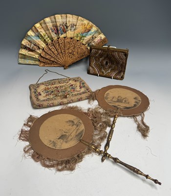 Lot 354 - A pair of Regency face screens, circa 1820,...