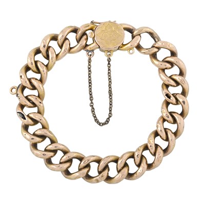 Lot 478 - A late Victorian 15ct curb-link chain bracelet
