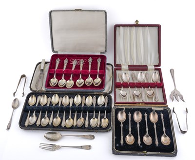 Lot 292 - A group of twentieth-century flatware, to...