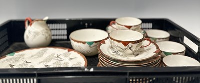 Lot 16 - A 1930's Japanese Kutani hand painted part tea...