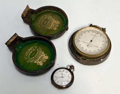 Lot 240 - A Negretti & Zambra circular pocket barometer...