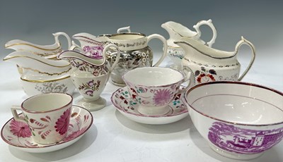 Lot 33 - A Regency porcelain boat shape Cream Jug with...