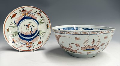 Lot 213 - A large, early 18th English faience delft bowl...